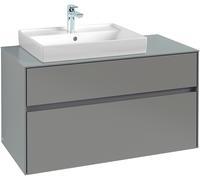 Villeroy & Boch Collaro meuble à lavabo 1000x548x500 mm, 2 tiroirs, pour lavabo à gauche, C01700RK, C01700RK, Colorazione: Frontale/carcassa: Rovere di pietra Maniglia: Antracite opaco