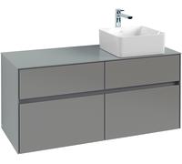 Villeroy & Boch Collaro meuble à lavabo 1200x548x500 mm, 4 tiroirs, pour lavabo à droite, C04300MS, C04300MS, Colorazione: Fronte/cassa: bianco opaco, manico: bianco opaco