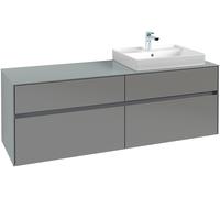 Villeroy & Boch Collaro meuble à lavabo 1600x548x500 mm, 4 tiroirs, pour lavabo à droite, C02300VH, C02300VH, Colorazione: Fronte/cassa: Rovere dellArizona, maniglia: Antracite opaco