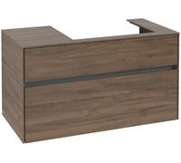 Villeroy & Boch Collaro Meuble sous-lavabo, 2 tiroirs, lavabo à droite, suspendu, 1000x548x500mm, C01800VH, C01800VH, Colorazione: Fronte/cassa: Rovere dellArizona, maniglia: Grafite