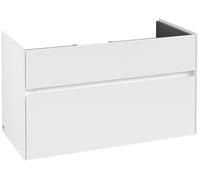 Villeroy & Boch Collaro Meuble sous-lavabo, 2 tiroirs, lavabo au centre, 954x546x444mm, C01100MS, C01100MS, Colorazione: Fronte/cassa: bianco opaco, manico: bianco opaco