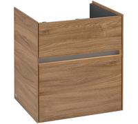 Villeroy & Boch Collaro Meuble sous-lavabo, 2 tiroirs, lavabo au centre, avec éclairage, 510x546x414mm, C007B0RH, C007B0RH, Colorazione: Fronte/cassa: Quercia Kansas, manico: Grafite