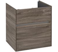 Villeroy & Boch Collaro Meuble sous-lavabo, 2 tiroirs, lavabo au centre, avec éclairage, 510x546x414mm, C007B0RK, C007B0RK, Colorazione: Frontale/carcassa: Rovere di pietra, Maniglia: Grafite