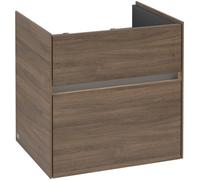 Villeroy & Boch Collaro Meuble sous-lavabo, 2 tiroirs, lavabo au centre, avec éclairage, 554x546x444mm, C008B0VH, C008B0VH, Colorazione: Fronte/cassa: Rovere dellArizona, maniglia: Grafite