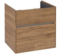 Villeroy & Boch Collaro Meuble sous-lavabo, 2 tiroirs, lavabo au centre, avec éclairage, 554x546x444mm, C008B0RH, C008B0RH, Colorazione: Fronte/cassa: Quercia Kansas, manico: Grafite