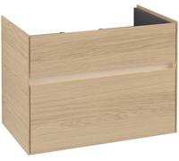 Villeroy & Boch Collaro Meuble sous-lavabo, 2 tiroirs, lavabo au centre, avec éclairage, 754x546x444mm, C010B0VJ, C010B0VJ, Colorazione: Carcassa/anteriore: quercia nordica, maniglia: Grigio cashmere