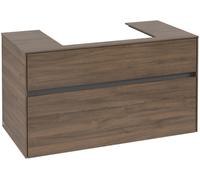 Villeroy & Boch Collaro Meuble sous-lavabo, 2 tiroirs, lavabo au centre, montage mural, 1000x548x500mm, C01900VH, C01900VH, Colorazione: Fronte/cassa: Rovere dellArizona, maniglia: Grafite