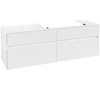 Villeroy & Boch Collaro Meuble sous-lavabo, 4 tiroirs, lavabo à droite, 1600x548x500mm, C02700MS, C02700MS, Colorazione: Fronte/cassa: bianco opaco, manico: bianco opaco
