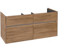 Villeroy & Boch Collaro Meuble sous-lavabo, 4 tiroirs, lavabo au centre, avec éclairage, 1154x546x444mm, C012B0RH, C012B0RH, Colorazione: Fronte/cassa: Quercia Kansas, manico: Grafite