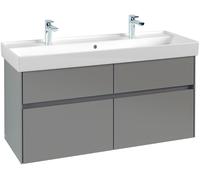 Villeroy & Boch Collaro meuble sous-lavabo avec éclairage, 1154x546x444 mm, 4 tiroirs, C012B0RK, C012B0RK, Colorazione: Frontale/carcassa: Rovere di pietra Maniglia: Antracite opaco
