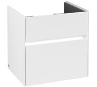 Villeroy & Boch Collaro Meuble sous-lavabo avec éclairage, 554x546x444 mm, 2 tiroirs, C008B0MS, C008B0MS, Colorazione: Fronte/cassa: bianco opaco, manico: bianco opaco
