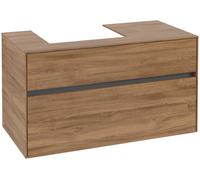 Villeroy & Boch Collaro Meuble sous-lavabo, lavabo à gauche, suspendu, 1000x548x500mm, C01400RH, C01400RH, Colorazione: Fronte/cassa: Quercia Kansas, manico: Grafite