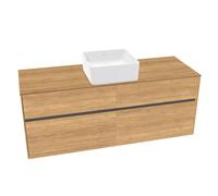 Villeroy & Boch Collaro Meuble sous-lavabo, 4 tiroirs, lavabo au centre, 1400x548x500mm, C04500RH, C04500RH, Colorazione: Fronte/cassa: Quercia Kansas, manico: Grafite