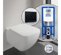 Villeroy & Boch Collaro SET completo WC sospeso con elemento incasso neeos,, 4626HSRW+16601BM#SET, Collaro stone white [WC > WC con Elementi Incasso]