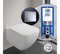 Villeroy & Boch Collaro SET completo WC sospeso con elemento incasso neeos,, 4626HSRW+16601CR#SET, Collaro stone white [WC > WC con Elementi Incasso]