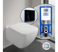 Villeroy & Boch Collaro SET completo WC sospeso con elemento incasso neeos,, 4626HSRW+16746BM#SET, Collaro stone white [WC > WC con Elementi Incasso]