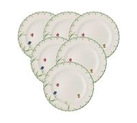 Villeroy & Boch Colourful Spring - Set di 6 piatti piani da 27 cm, con decorazione a fiori, decorazione per Pasqua, porcellana di alta qualità, colore: Bianco/Multicolore