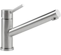 Villeroy & Boch Como - Rubinetto da cucina a bassa pressione con cartuccia in ceramica, angolo di rotazione di 360° e altezza di uscita 135 mm, comoda leva di comando, in acciaio inox massiccio