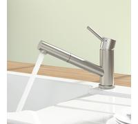 Villeroy & Boch Como Shower rubinetto da cucina, bassa pressione, orientabile, estraibile, 925211LC, Como Shower acciaio inox spazzolato [Rubinetteria da Cucina > Rubinetti da Cucina]