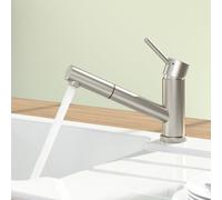Villeroy & Boch Como Window rubinetto da cucina, installazione sottofinestra, estraibile, orientabile, 925800LC, Como Window acciaio inox spazzolato [Rubinetteria da Cucina > Rubinetti da Cucina per I