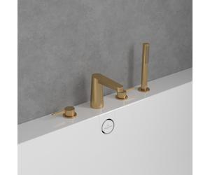 Villeroy & Boch Conum rubinetto bordo vasca, miscelatore a due comandi, TVT12700200076, Conum oro spazzolato [Rubinetteria Bagno > Rubinetteria Vasca]