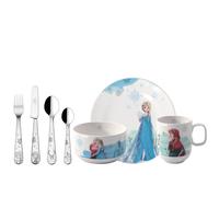 Villeroy & Boch - Disney Frozen set di stoviglie per bambini, 7 pezzi, lavabile in lavastoviglie, utilizzabile nel microonde, stoviglie e posate per bambini, Porcellana Premium
