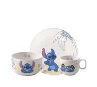 Villeroy & Boch - Disney Stitch set di stoviglie per bambini, 3 pezzi, lavabile in lavastoviglie, utilizzabile nel microonde, stoviglie per bambini, Porcellana Premium