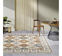 Villeroy & Boch Domenique - Tappeto orientale per interni ed esterni, design orientale, classico, ecologico, resistente alle intemperie e ai raggi UV, balcone, terrazza, giardino, crema, colorato, 120