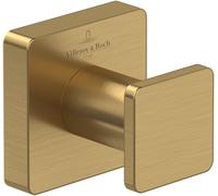 Villeroy & Boch Elements - Gancio per asciugamani da parete, gancio da parete in ottone, accessorio per bagno, angolare, 45 x 44 x 45 mm, dorato spazzolato
