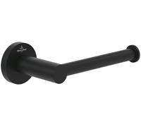 Villeroy & Boch Elements - Porta carta igienica senza coperchio, per montaggio a parete, porta rotolo in zinco, porta carta igienica rotondo, colore: nero opaco