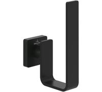 Villeroy & Boch Elements - Porta carta igienica Striking Reserve, porta rotolo di carta igienica per montaggio a parete, in ottone, rettangolare, nero opaco