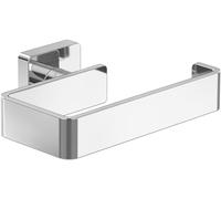 Villeroy & Boch Elements - Portarotolo Striking senza coperchio, porta carta igienica per montaggio a parete, porta rotolo in ottone, portarotolo per WC, quadrato, cromato