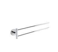 Villeroy & Boch Elements - Portasciugamani Tender a due bracci, portasciugamani per bagno per montaggio a parete, barra portasciugamani in zinco, rotondo, lunghezza 400 mm, cromato