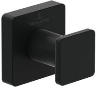 Villeroy & Boch Elements - Striking - Gancio per asciugamani da parete, gancio da parete in ottone, accessori da bagno, rettangolare, 45 x 44 x 45 mm, nero opaco