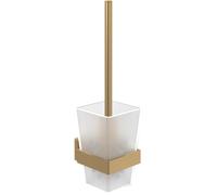 Villeroy & Boch Elements - Striking - Set di scopino per WC a parete, con contenitore in vetro satinato, quadrato, colore: oro