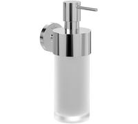 Villeroy & Boch Elements Tender dispenser sapone, 230 ml - Cromo | Dispenser sapone da bagno, montaggio a parete, vetro satinato, supporto in zinco, rotondo