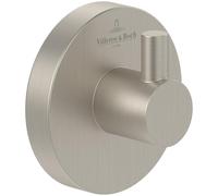 Villeroy & Boch Elements - Tender - Gancio portasciugamani da parete, gancio da parete in zinco, accessori da bagno, gancio rotondo, 54 x 32 x 54 mm, nichel spazzolato opaco