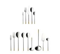 Villeroy & Boch Ella Servizio di Posate per 12 persone, 70 Pezzi, Acciaio, Applicazione Dorata