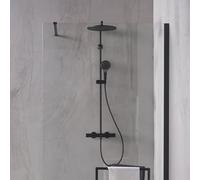 Villeroy & Boch Embrace colonna doccia con termostatico, soffione doccia in metallo Ø 300 mm, TVS108014000K5, Embrace nero opaco [Rubinetteria Bagno > Colonne Doccia]