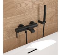 Villeroy & Boch Embrace rubinetto vasca esterno, miscelatore monocomando, TVT108001000K5, Embrace nero opaco [Rubinetteria Bagno > Rubinetteria Vasca]