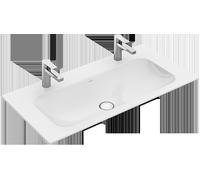 Villeroy & Boch Finion lavabo armoire, sans trop-plein, 2 trous pour robinet, 1000x500mm, 4164A1R7, 4164A1R7, Colorazione: Nero puro CeramicPlus