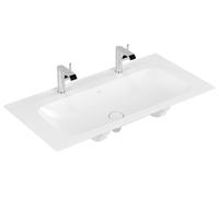 Villeroy & Boch Finion lavabo armoire, sans trop-plein, 2 trous pour robinet, 1000x500mm, 4164A1RW, 4164A1RW, Colorazione: Bianco pietra ceramicaPiù