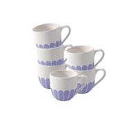 Villeroy & Boch - Fleur Bleu Set di 6 tazzine da caffè, 70 ml, piccole tazze per caffè espresso o piccolo, stoviglie con motivo floreale, lavabili in lavastoviglie e a prova di microonde, porcellana