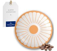 Villeroy & Boch - Fleur soleil piattino per tazza giallo, lavabile in lavastoviglie, utilizzabile nel microonde, piattino tazza caffè e tè, motivo floreale arancione, Porcellana Premium