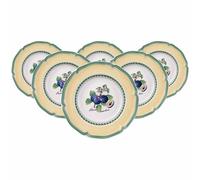 Villeroy & Boch French Garden Valence - Set di 6 piatti fondi, 23 cm, motivo: prugne, in porcellana di alta qualità, colore: Bianco/Multicolore