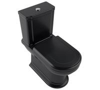 Villeroy & Boch Hommage WC à chasse d'eau profonde, pour combinaison, au sol, pour réservoir de chasse adaptable, sortie horizontale, 370x725x390mm, 666210R7, 666210R7, Colorazione: Nero puro CeramicP