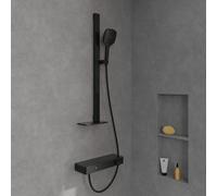 Villeroy & Boch Infinity Showers set doccia con asta saliscendi e mensola, 3 tipi di getto, TVS110002000K5, Infinity Showers nero opaco [Rubinetteria Bagno > Set Doccia]