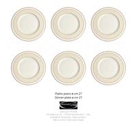 Villeroy & Boch - IVOIRE - Set 6 Piatti Piani cm 27 - Rivenditore Autorizzato