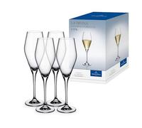 Villeroy & Boch - La Divina Bicchiere da Champagne, Spumante Set di 4 Trasparente, Lavabile in Lavastoviglie, Flutes Champagne Cristallo, Flute Prosecco, Set Bicchieri Champagne, Cristallo