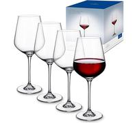 Villeroy & Boch La Divina Set di Bicchieri da Vino Rosso, 650 ml, 4 Pezzi, Cristallo, Trasparente